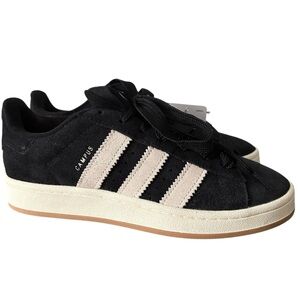 Adidas Women’s Campus Athletic Sneakers Black Suede Lace up size 9 NWOB